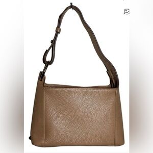 Corder London Classic Tan Cream Pebbled Leather Purse Shoulder Bag